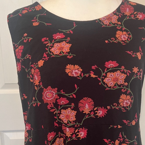 Terra Floral Knit Dress Large Knee-Length Cotton - Picture 4 of 11